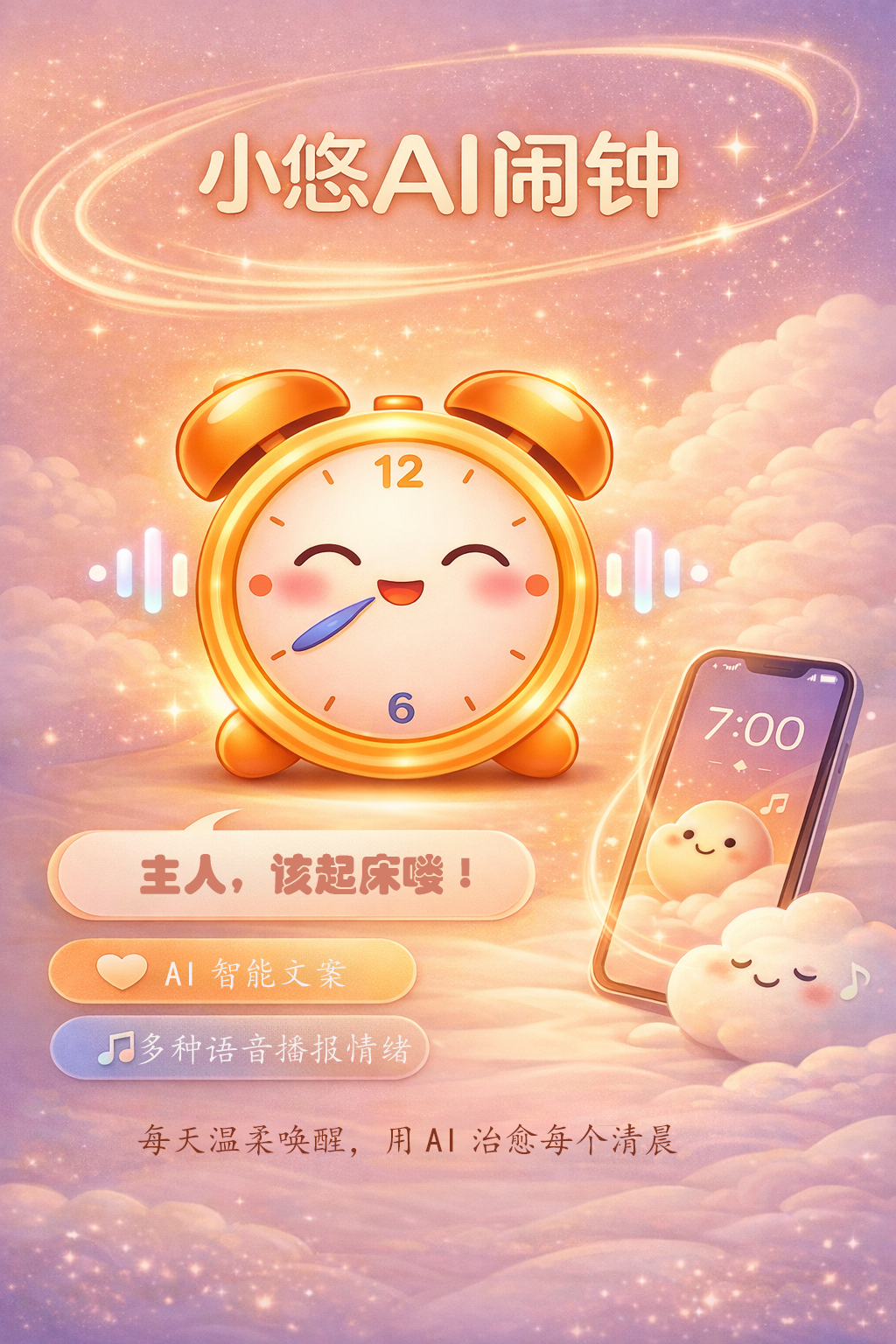 小悠AI闹钟海报